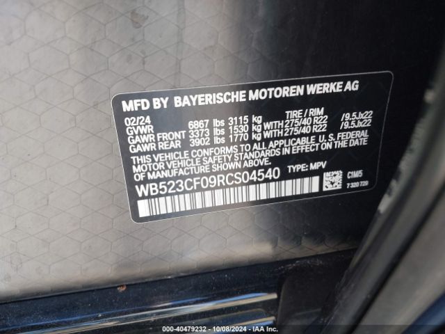 WB523CF09RCS04540 BMW Ix Xdrive50