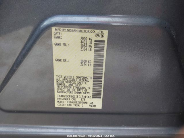 1N4BZ0CP2GC313492 Nissan LEAF S