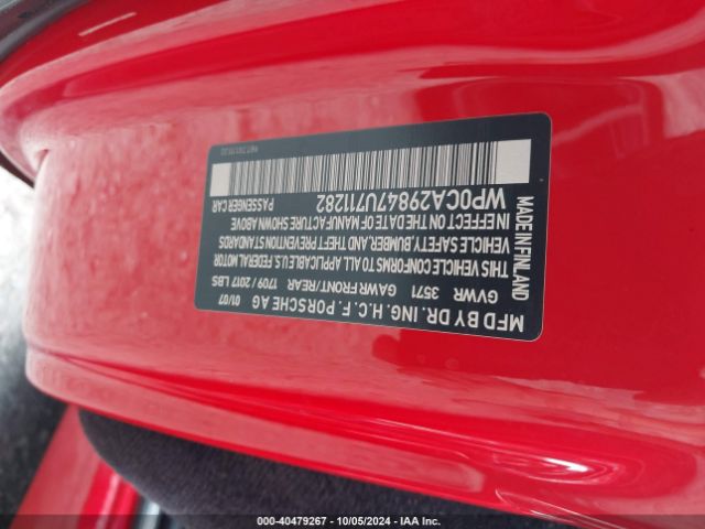 2007 PORSCHE BOXSTER WP0CA29847U711282 Photo 8