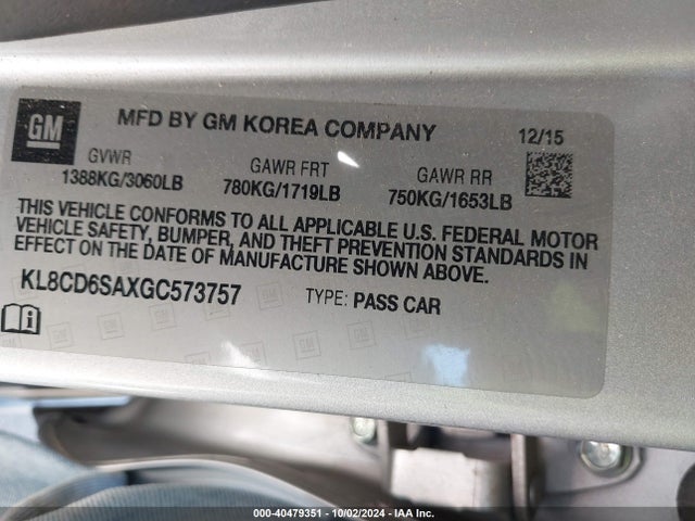 Chevrolet Spark 1lt Cvt 2016 KL8CD6SAXGC573757 Image 9