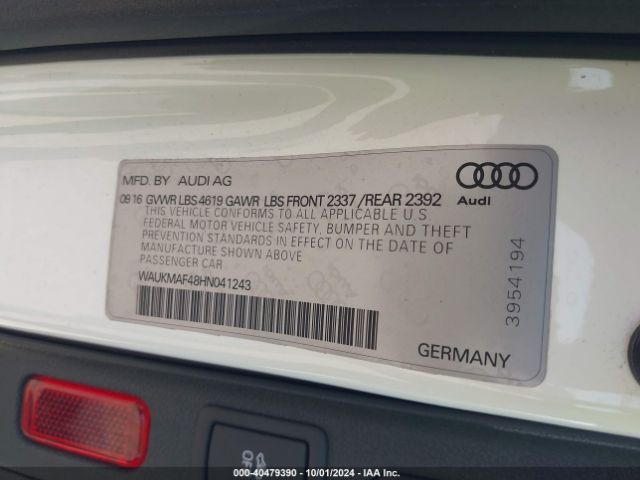 WAUKMAF48HN041243 Audi A4 2.0t Season Of Audi Ultra Premium