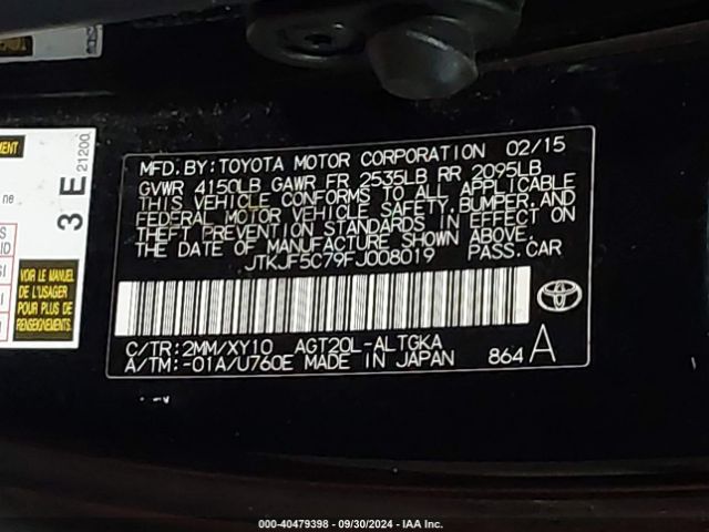 JTKJF5C79FJ008019 Scion Tc Release Series 9.0