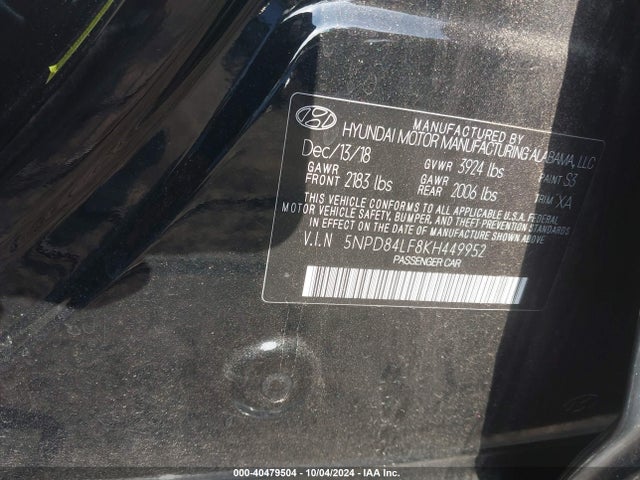 Hyundai Elantra Value Edition 2019 5NPD84LF8KH449952 Image 9