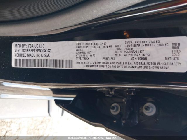 1C6RREFT9PN565542 RAM 1500 Big Horn  4x2 5'7 Box