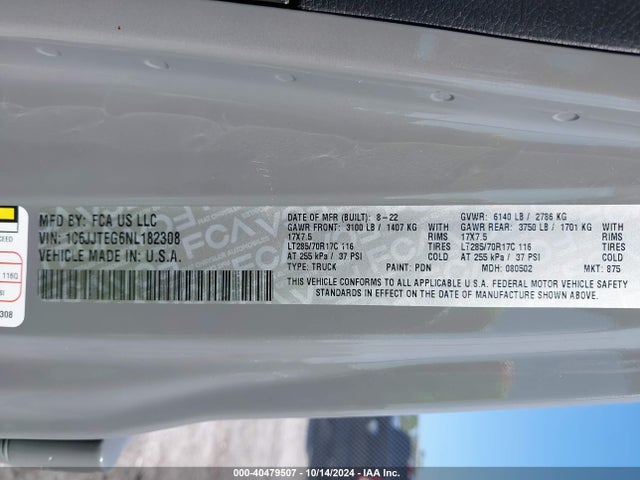 Jeep Gladiator Mojave 2022 1C6JJTEG6NL182308 Image 9