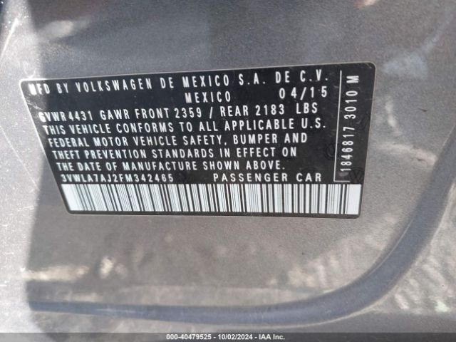 3VWLA7AJ2FM342465 Volkswagen Jetta 2.0l Tdi S