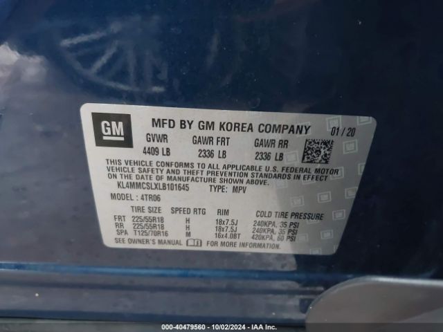 KL4MMCSLXLB101645 Buick Encore Gx Awd Preferred