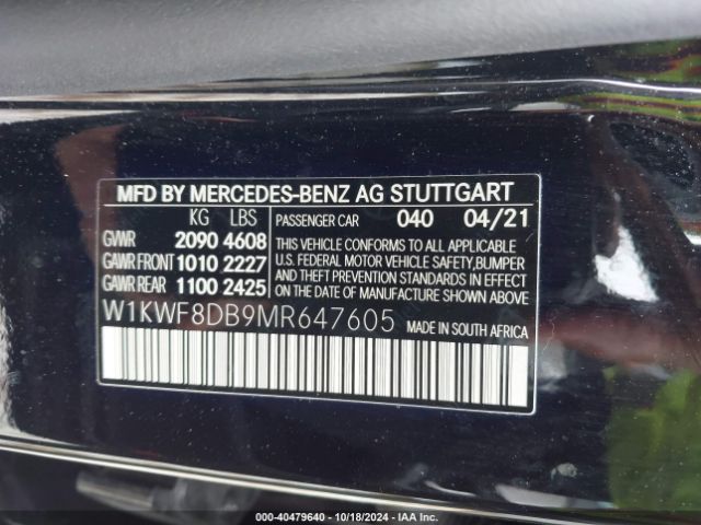W1KWF8DB9MR647605 Mercedes-Benz C 300 Sedan