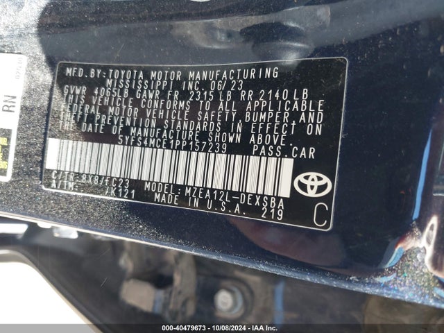 Toyota COROLLA SE 2023 5YFS4MCE1PP157239 Image 9