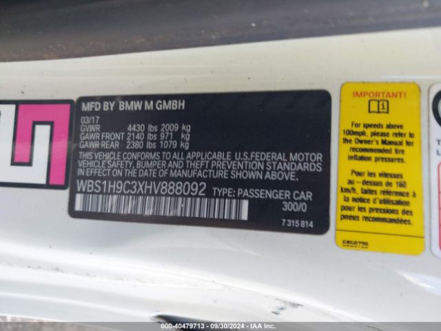 WBS1H9C3XHV888092 BMW M2