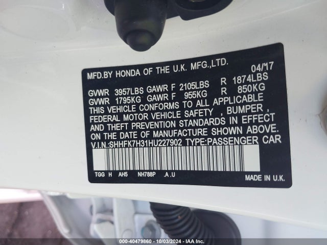 Honda Civic Lx 2017 SHHFK7H31HU227902 Image 9