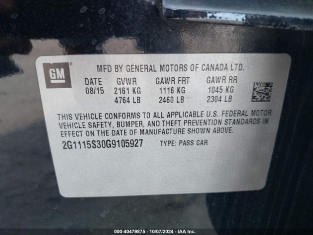 2G1115S30G9105927 Chevrolet Impala 2lt