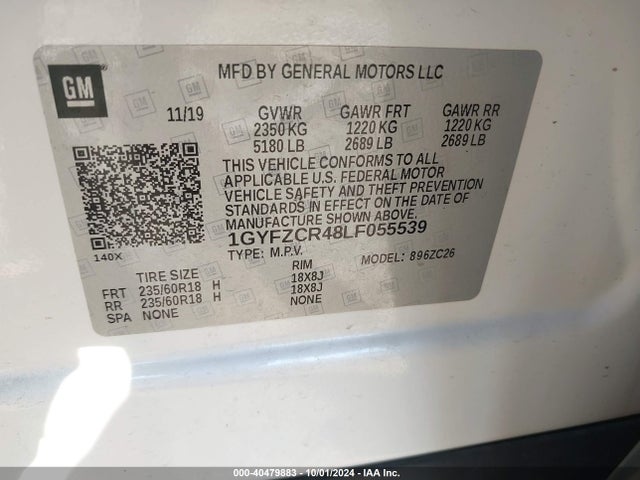1GYFZCR48LF055539 Cadillac Xt4 Fwd Premium Luxury