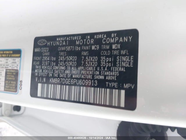Hyundai Palisade Calligraphy 2023 KM8R7DGE6PU609913 Image 9
