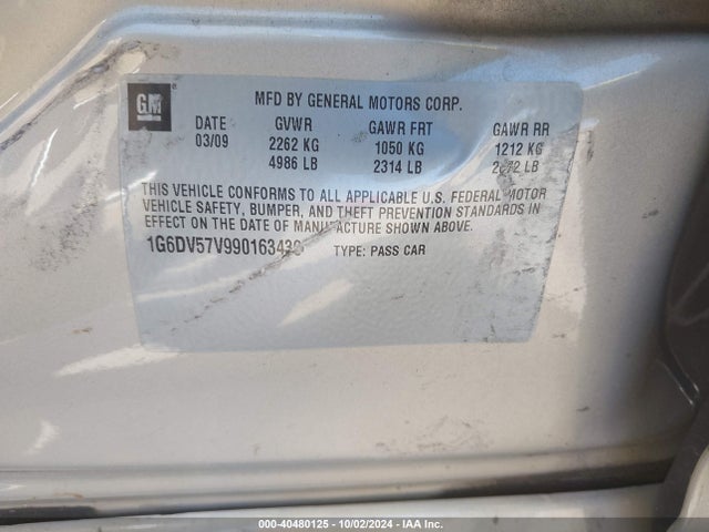2009 CADILLAC CTS 1G6DV57V990163439 Photo 8
