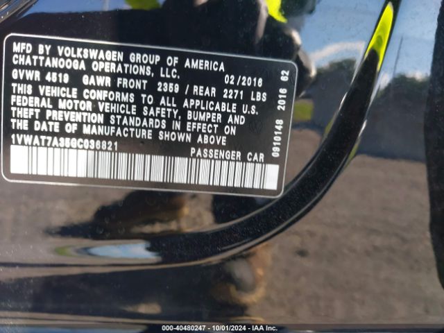 1VWAT7A35GC036821 Volkswagen Passat 1.8t R-line