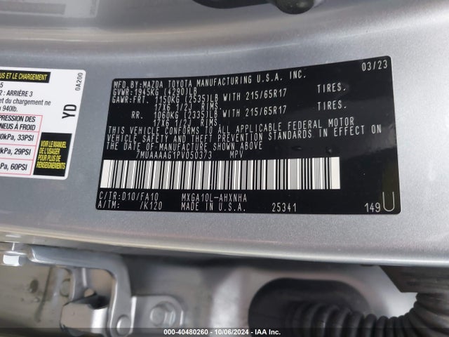 Toyota Corolla Cross L 2023 7MUAAAAG1PV050373 Image 9