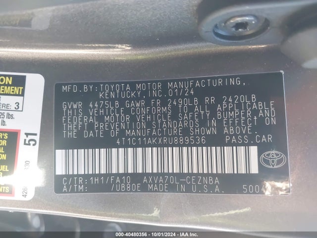 Toyota CAMRY LE 2024 4T1C11AKXRU889536 Image 9