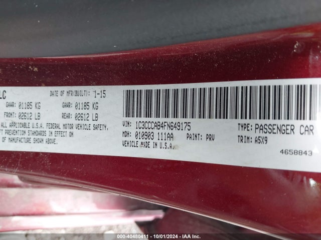 1C3CCCAB4FN649175 Chrysler 200 Limited