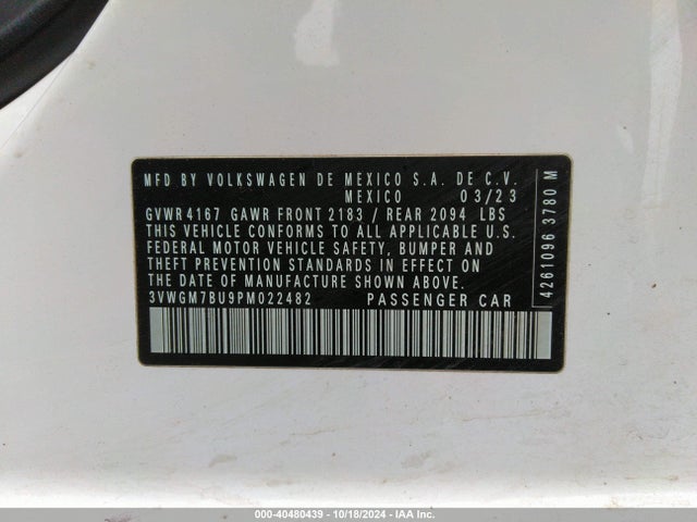 3VWGM7BU9PM022482 Volkswagen Jetta 1.5t Sel