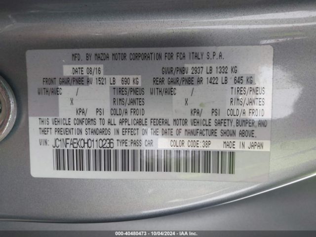 2017 FIAT 124 SPIDER JC1NFAEK0H0110236 Photo 8