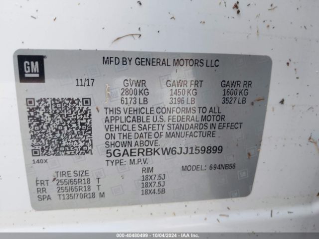 5GAERBKW6JJ159899 Buick Enclave Essence