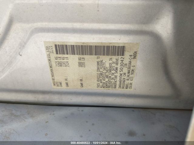 1N4AA6FV5NC503042 Nissan Maxima Platinum Xtronic Cvt