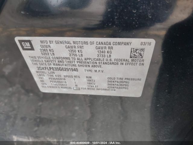 2GKFLPE35G6291940 GMC Terrain Slt