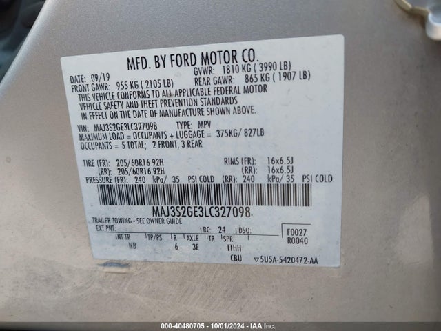 Ford Ecosport Se 2020 MAJ3S2GE3LC327098 Image 9