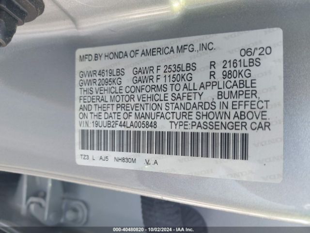19UUB2F44LA005848 Acura Tlx Tech Package