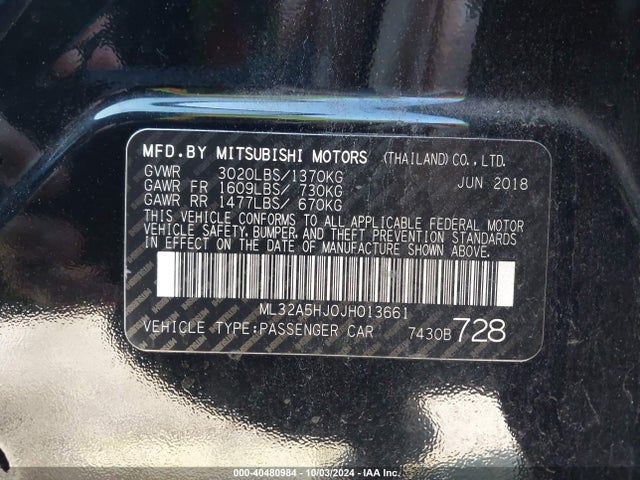 2018 MITSUBISHI MIRAGE ML32A5HJ0JH013661 Photo 8
