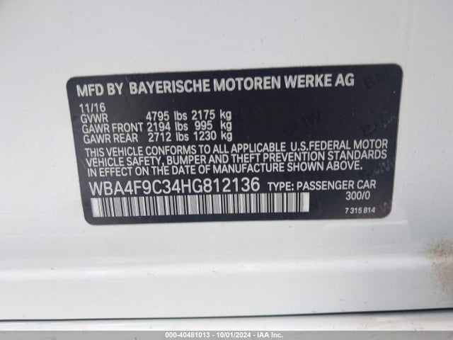 WBA4F9C34HG812136 BMW 430i Gran Coupe Xdrive
