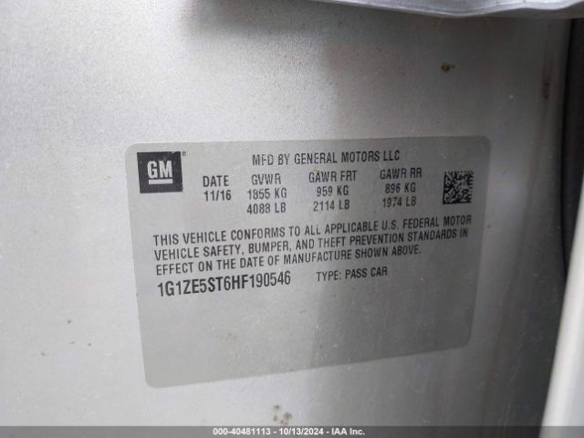 1G1ZE5ST6HF190546 Chevrolet MALIBU 1LT
