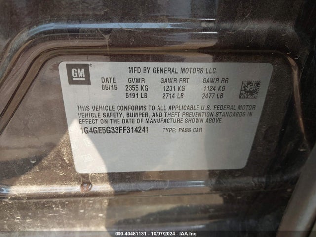1G4GE5G33FF314241 Buick Lacrosse Premium I
