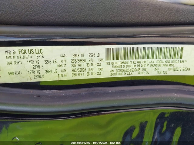Dodge Durango Citadel Rwd 2017 1C4RDHEG2HC636445 Image 9