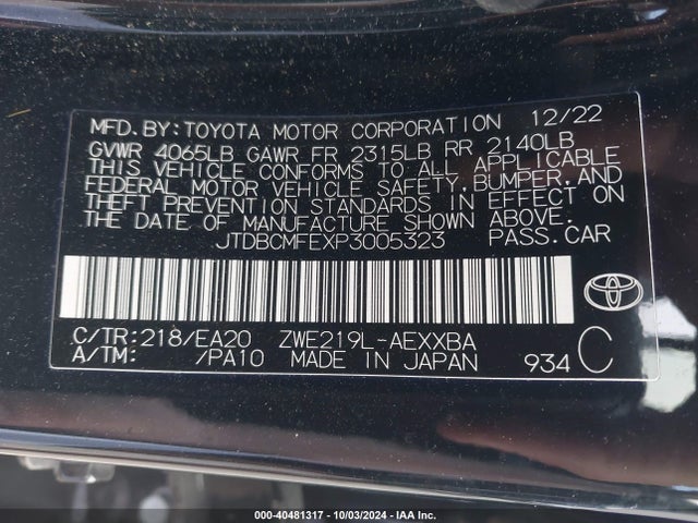 Toyota Corolla Hybrid Xle 2023 JTDBCMFEXP3005323 Image 9