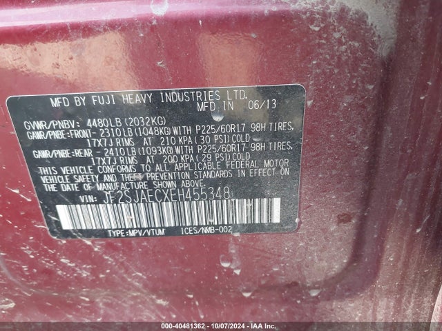 Subaru Forester 2.5i Premium 2014 JF2SJAECXEH455348 Image 9