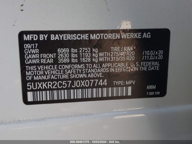 5UXKR2C57J0X07744 BMW X5 Sdrive35i