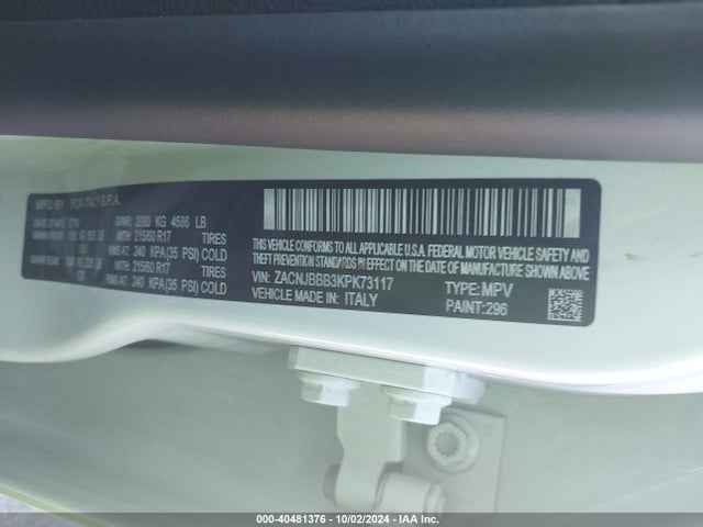 ZACNJBBB3KPK73117 Jeep Renegade Latitude 4x4