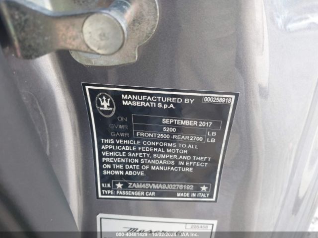 ZAM45VMA9J0276192 Maserati Granturismo Mc/sport