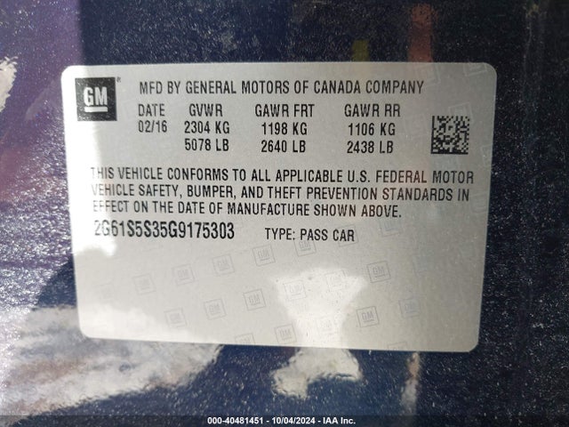 Cadillac Xts Platinum 2016 2G61S5S35G9175303 Image 9