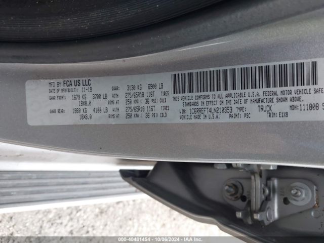 1C6RREFT4LN210353 RAM 1500 Big Horn  4x2 5'7 Box