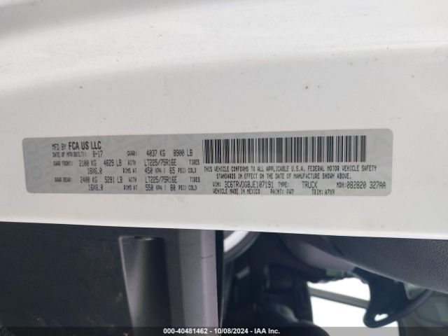 3C6TRVDG8JE107191 RAM Promaster 2500 High Roof 159 Wb