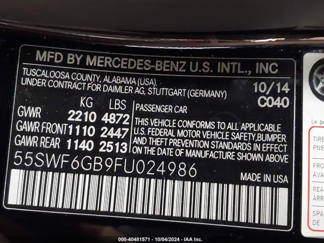 55SWF6GB9FU024986 Mercedes-Benz C 400 4matic