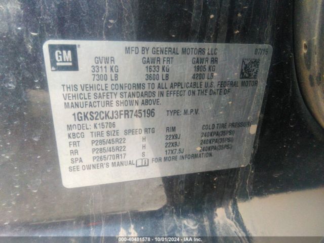 1GKS2CKJ3FR745196 GMC YUKON DENALI
