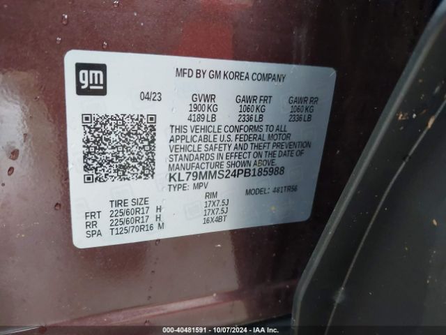 KL79MMS24PB185988 Chevrolet Trailblazer Fwd Ls