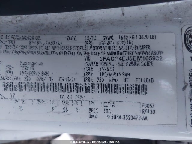 Ford FIESTA SE 2014 3FADP4EJ5EM165932 Image 9