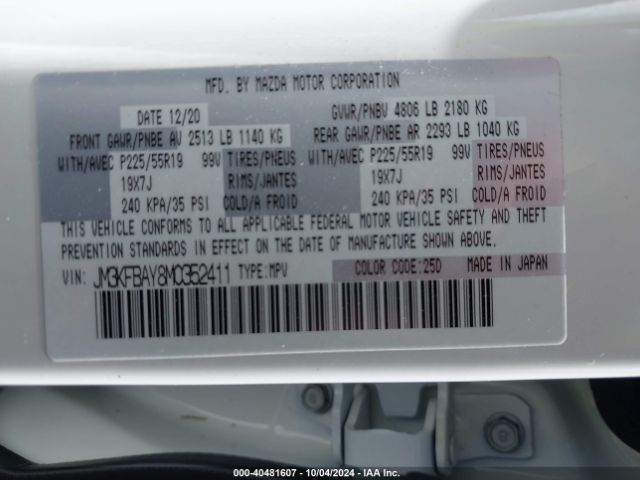 JM3KFBAY8M0352411 Mazda Cx-5 Grand Touring Reserve