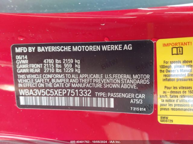 WBA3V5C5XEP751332 BMW 428i
