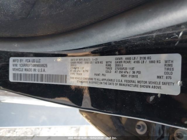 2021 RAM 1500 1C6RREFT4MN658626 Photo 8